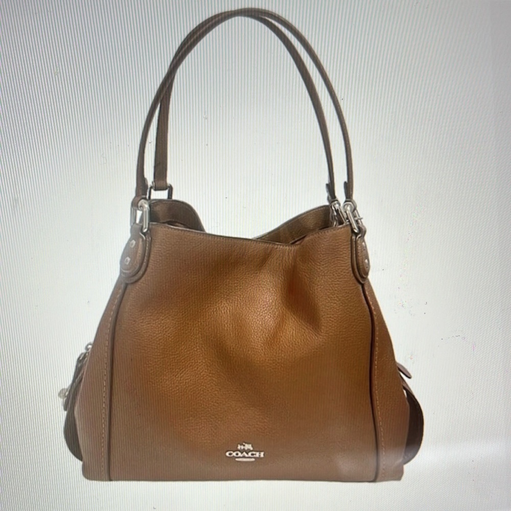 Coach Edie 31 Saddle Tan Leather Double Handled Shoulder Bag